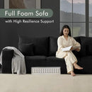 Boneless Sectional Cloud Couch Sofa for Living Room, 112" U-Shaped Modular Modern Lounge Sleeper Black Couches with Chaise, No Assemble, Cordury Compression Upholstered Sofas by CozyNest Decor