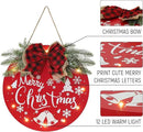 HOMCDALY Merry Christmas Welcome Sign for Front Door, Red X-mas Sign with Light, Holiday Door Decoration Wooden Hanging Sign, Christmas Decoration, Wall Art, Wall Decor(Red) by CozyNest Decor