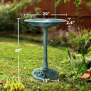 VIVOHOME 28 Inch Height Polyresin Lightweight Antique Outdoor Garden Bird Bath Green by GreenHaven Gardens