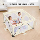 Baby Playpen Foldable, Playard for Babies and Toddlers, Portable Playpen Activity Center with 50 Balls+2 Handles for Travel, Indoor & Outdoor Play Pen with Mesh 50''x50'' by TinyTreasures Baby Boutique