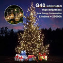 150FT LED Globe Outdoor String Lights, Dimmable Patio With 75+2 G40 Shatterproof Bulbs, Waterproof Outside Hanging, 2200K Commercial Backyard for Porch Bistro Party Balcony Garden by CozyNest Decor