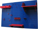 Wall Control Pegboard Organizer 4 ft. Metal Pegboard Standard Tool Storage Kit with Blue Toolboard and Red Accessories by GreenHaven Gardens