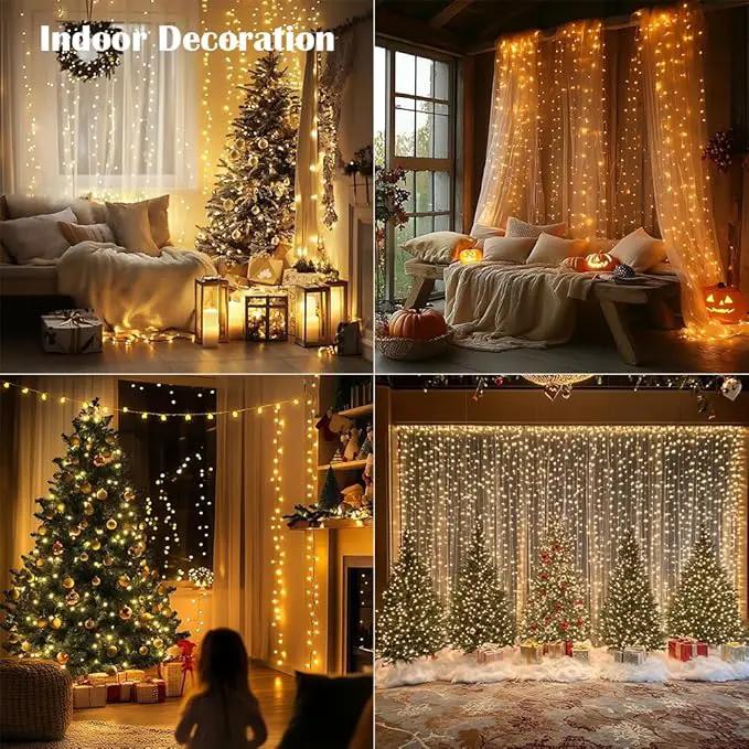 Fairy Lights Plug in,4Pack 100FT 300 LEDs Waterproof Led String Lights,Twinkle Light with 8 Modes Remote for Outdoor Indoor Christmas Wedding Birthday Garden Party Decorations,Warm White, photo 6 of 7