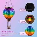 Solar Hot Air Balloon Lantern with Flame, Hanging Glass Hot Air Balloon Solar Lantern Waterproof, Decorative Outdoor Hot Air Balloon Solar Light for Outside Garden Patio (Purple Gradient) by GreenHaven Gardens