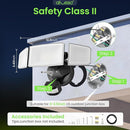 ALUSSO® LED Security Lights Motion Sensor, 60W 6000LM 3 Modes Flood Lights Outdoor Motion Sensor, 3CCT 3 Heads Outdoor Security Light Wet Location Use for House Garage Yard Walkway Black