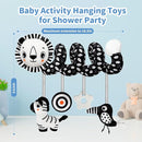 Car Seat Toys for Babies 0-6 Months,Hanging Rattle Toys for Crib Mobile, Baby Spiral Hanging Stroller Black and White High Contrast Toys for Newborn 0 3 6 9 12 Months Baby Boys Girls (Lion) by TinyTreasures Baby Boutique
