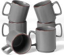 famiware Coffee Mugs Set of 6, Nebula 14oz Coffee Mugs, Ceramic Cup Set with Handle for Latte, Tea, Milk, Cappuccino, Cocoa, Dark Gray by CozyNest Decor