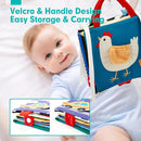 hahaland Baby Toys 0-6 Months - High Contrast Newborn Toys - Baby Tummy Time Books 0-6 Months with Crinkle, Squeaky Sounds, Touch Feel, Visual Stimulation by TinyTreasures Baby Boutique