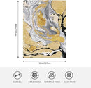 HGOD DESIGNS Gold Golden and Silver Marble Ink Abstract Painting Flannel Fleece Bed Blanket Throw Blanket Lightweight Cozy Plush Blanket for Bedroom Living Rooms Sofa Couch 50"x60" by CozyNest Decor