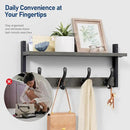 Tatub 20" Rustic Coat Rack Wall Mount with Shelf, Wall Hooks with Shelf, Heavy Duty Entryway Organizer Hangers for Hanging, Hat, Bag, Jacket for Bathroom, Living Room, Bedroom, Ebony by CozyNest Decor