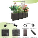 Large Planters for Outdoor Plants pots Elevated Garden Boxes Raised Garden Bed Garden Patio Balcony Deck to Planting Flowers Vegetables Tomato and Herbs by GreenHaven Gardens