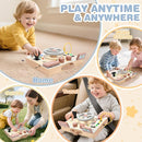 Joyreal Montessori Toddler Busy Board - Montessori Toys for 1 2 3 Years Old, Wooden Sensory Board with LED Lights, Steering Wheel, Music Player, Travel Toys for 1+ Year Old Boy & Girl Birthday Gift by TinyTreasures Baby Boutique