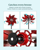 Wind Spinners Outdoor - Red Metal Windmill with Stake for Yard and Garden, Kinetic Wind Sculptures & Spinners, Gift Decor Ideas for Garden Lovers (12" W x 70" H) by CozyNest Decor
