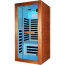 Single Person Sauna Room With LED Lighting, Epoxy Heating Plates, And Compact Design - American White Oak by HouseOfZazla