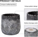 Craft flowerpots 18"+13"+19" Dia Round Concrete Planter Set of 3 Large Outdoor/Indoor Planter Pots Containers with Drainage Holes and Rubber Plug for Home Garden (Dark Gray, Large) by CozyNest Decor