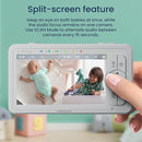 Babysense 5" HD Split-Screen Baby Monitor, Video Baby Monitor with 2 Cameras and Audio, Night Light, 1000ft Range, Two-Way Audio, 4X Zoom, Night Vision, 4000mAh Battery by TinyTreasures Baby Boutique