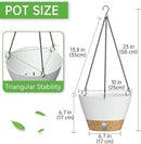 ZMTECH 10 Inch Hanging Planters for Outdoor Plants, Hanging Pots for Plants Indoor with Visible Water Level, Hanging Flower Basket with Drainage Holes & Removable Tray(2 Pack, White) by CozyNest Decor