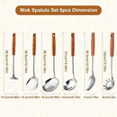 FJNATINH Stainless Steel Kitchen Utensils Set with Wood Handle Nonstick Stainless Steel Cooking Utensils Set with Turners,Spatula,Ladle,Skimmer,Solid Spoon,Pasta by CozyNest Decor
