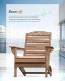 Adirondack Chairs Set of 2, Outdoor Fire Pit Chairs, HDPE All-Weather Adirondack Chairs with Cup Holder, Lawn Chair for Deck, Patio, Garden (Teak) by GreenHaven Gardens