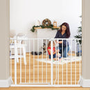Extra Wide Baby Gate Extra Tall Dog Gate for Stairs Doorways White Metal Tension Child Pet Safety Gates with Pressure Mount 43.5-48 Inch by TinyTreasures Baby Boutique