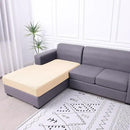 hyha Waterproof Sectional Couch Covers, Non Slip Sofa Couch Cushion Covers L Shape, Thick Stretch Jacquard Fabric, Washable Sofa Slipcovers with Elastic Bottom (1 Piece for Chaise XL, Beige) by CozyNest Decor