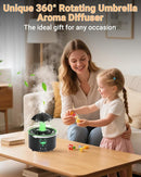 Aesthetic 2-in-1 Humidifier Oil Diffuser with Rotating Raindrop & 7 LED Mood Lights,Cool Mist Humidifier Quiet Variable Mist for up to 24 Hrs,Easy to Fill & Clean, Auto Shut-Off by TinyTreasures Baby Boutique