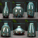 Ceramic Bud Vase Set, Fambe Blue Glazed Finish, Decorative Flower Vases (Blue-Set of 6) by GreenHaven Gardens