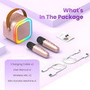 Mini Karaoke Machine for Kids Adults, Portable Bluetooth Speaker with 2 Wireless Karaoke Microphones,2025 TOP Birthday Gifts Toys for Girls 3, 4, 5, 6, 7, 8+Years Old Toddler Karaoke Player by TinyTreasures Baby Boutique