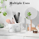 Luxspire Toothbrush Holder, 2 Slots Toothbrush and Toothpaste Holdersfor Bathrooms, Resin Toothbrush Holder Electric Toothbrush Stand for Vanity Countertop, Bathroom Accessories, Gravel White by CozyNest Decor