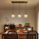 Glam Chandelier 3 Lights Glass Star Pendant Lights for Dining Table Kitchen Island Modern Ceiling Hanging Lights Included LED Warm Light Bulbs Oiled Bronze by CozyNest Decor