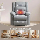 Recliner Chair with Massage & Heat, 8 Vibration Points, 5 Modes, 115-165° Reclining, Manual Recliner for Adults, Timer & Intensity Control, Faux Leather Massage Chair with Side Pocket for Living Room by CozyNest Decor