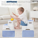 Blue Toddler Step Stool for Bathroom Sink, 2 Step Stool for Kids Kitchen Sink, Heavy Duty Stepping Stool for Toddlers Toilet Potty Training (2 Pack, White-Blue) by TinyTreasures Baby Boutique