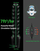 Hydroponics Tower Growing System，45 Pods Vertical Indoor Garden，360° Full-Spectrum Lights, Automatic Water Circulation System，Suitable for Leafy Greens and Herbs，Include Seed Starter Tray by GreenHaven Gardens