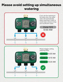 MOES 3 Outlet Sprinkler Timer, Brass Inlet, Programmable Automatic Irrigation Controller, Rain Delay, Manual Watering, 3 Zone Water Hose Timer for Gardens, Lawns, and Hose Systems by GreenHaven Gardens