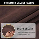 PrinceDeco Brown Furniture Cover, 2 Pcs Velvet Stretch Sofa Cushion Covers for Individual Cushions, Pet Friendly, Stay in Place, Machine Washable by CozyNest Decor
