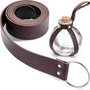 Boao Potion Bottles with Cork Set Dark Magic Cork Round Potion Bottle with Leather Belt Clear Glass Large for Halloween Costume Props DIY Crafts Decorative, 200 ml(Brown) by CozyNest Decor