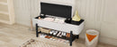 TREXM Farmhouse Upholstered Storage Bench with Hidden Compartment