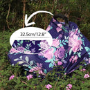 Carseat Cover Girls, Multiuse - Nursing Breastfeeding Covers, Purple Flower Theme, Car seat Canopy, Stretchy Soft Breathable by TinyTreasures Baby Boutique