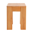 Natural Pine Wood Fluted Side Table with Elephant-Leg Design