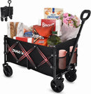 Collapsible Wagon Cart with Wheels Foldable,11 Lbs Lightweight Portable Folding Utility Wagon,90 L Heavy Duty Grocery Shopping Carts,Versatile for Garden Sports Camping Park Outdoor Use by GreenHaven Gardens
