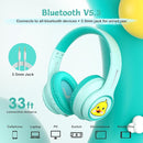 Active Noise Cancelling Kids Headphones, 60H Playtime, Wireless Bluetooth Over-Ear Headset, Built-in Microphone for Home/School/Travel/Party - Includes Portable Case by TinyTreasures Baby Boutique