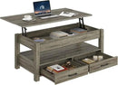 Rolanstar Coffee Table, 47.2" Lift Top Coffee Table with Drawers and Hidden Compartment, Retro Central Table with Wooden Lift Tabletop, for Living Room, Washed Oak by CozyNest Decor