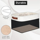 Storage Bins Large Fabric Storage Baskets for Shelves 3 Pack, Decorative Linen Closet Baskets with Handles for Organizing, Shelf, Clothes, Home, Office, 15x11x9.5Inches (Black&White) by CozyNest Decor