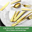 40 Pcs Gold Silverware Set for 8 with Water Cube Handle design, Food Grade Stainless Steel Flatware Set, Eating Utensils Sets Include Fork/Knife/Spoon, Reusable Cutlery Set, Dishwasher Safe by CozyNest Decor
