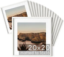 HAUS AND HUES Square Picture Frames - Set of 15, 20x20 White Oak Frames with Mat for Gallery Wall by CozyNest Decor