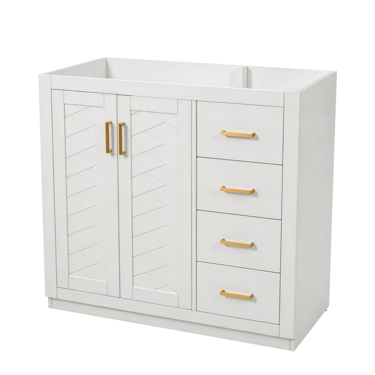 Retro Style Bathroom Vanity, 3 Drawers & Soft Closing Doors, photo 5 of 40
