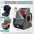RAINSMORE Padded Car Seat Travel Bag for Airplane Heavy Duty Car Seat Backpack for Air Travel Baby Carseat Cover Bags for Airport Large Car Seats Carrier Fits Car Seats & Booster Seats,Gray by TinyTreasures Baby Boutique