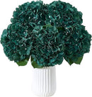 8Pcs Emerald Green Fake Flowers Silk Hydrangea Artificial Flowers Bouquets Faux Hydrangea Stems for Home Table Centerpieces Wedding Party Decoration by CozyNest Decor