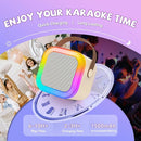 【2025 Newest】 Mini Karaoke Machine for Kids Girls & Boys - Portable Bluetooth Speaker with 2 Wireless Microphones - Kids Birthday Gifts for Ages 4-10 - Kids' Instrument Accessories - Beige by TinyTreasures Baby Boutique