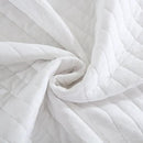 MarCielo 3-Piece 100% Cotton White Striped Quilt Set with Botanical Edge Embroidery TC(Sakura White,King(106" X 98")) by CozyNest Decor